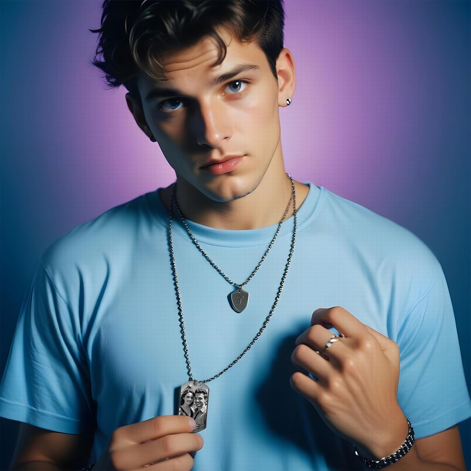 Custom Pet Photo Necklace, Personalized Pet Portrait Pendant, Real Dog Image Necklace, Dog Mom Gift, Puppy Owner Gift, Women Gifts