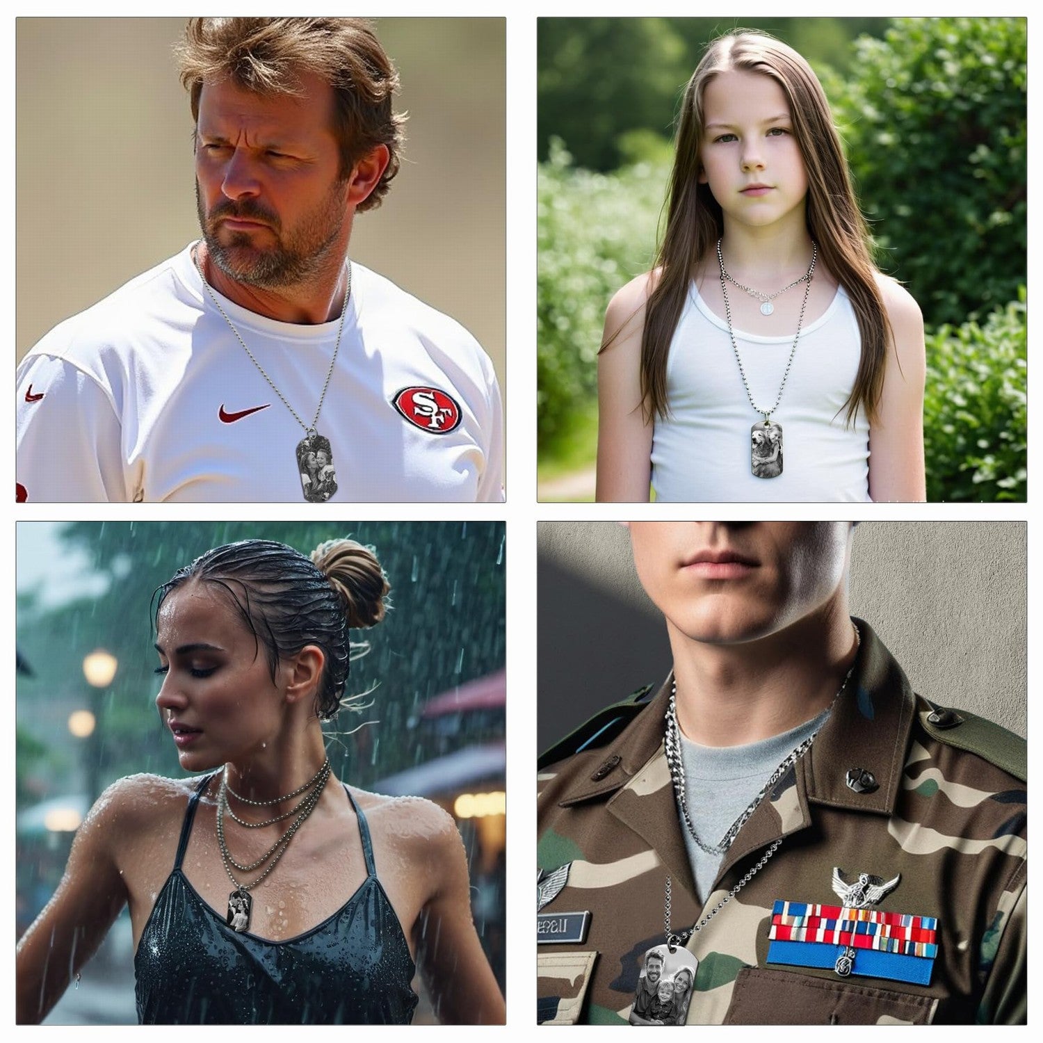 Customizable Giant Sports Fan Chain Necklace: USA Made Team Pride