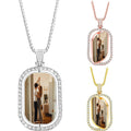 Photo Engraved XL Cubic Zirconia Pendant in Size 2 x 2 Inch