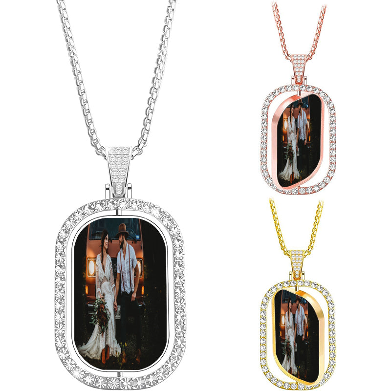 925 Silver Photo Projection Necklace, Custom Photo Necklace, Memorial Gift, Birthday Wedding Friend Gift, Valentine Day Gift, Gift for Women