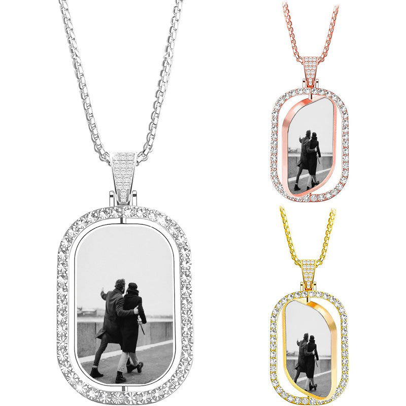 Memorial Projection Necklace with Birthstone, Picture Necklace for Women, Custom Photo Inside Jewelry, Birthday Gift for Mom, Christmas Gift