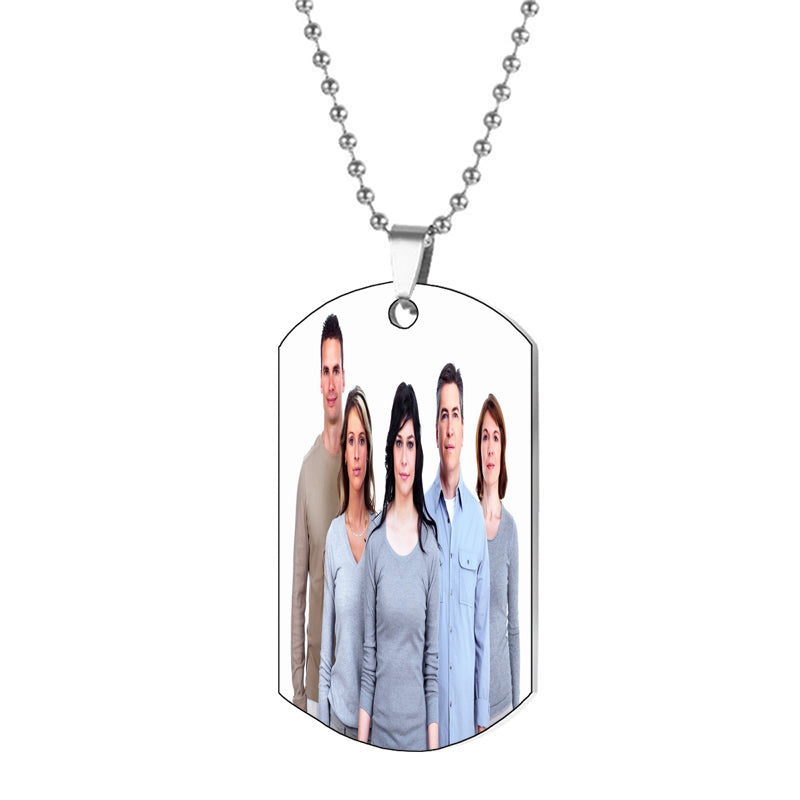 Custom Photo Round Necklace with Angel Wings Gift Plated Personalized Picture Memorial Necklace Gift for her