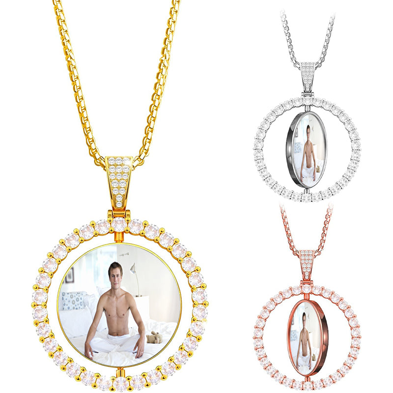 Sterling Silver Projection Necklace, Heart Angel Wings Custom Photo Necklace,Personalized Photo Necklace, Memorial Photo Gifts,Gift For Her