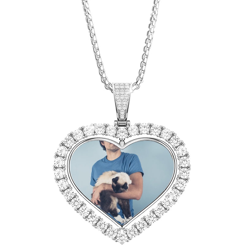 Custom Pet Portrait Necklace,Pet Memorial Necklace,Engraved Cat Dog Pet Photo Necklace,Picture Necklace,25mm/35mm Sterling Silver/Titanium