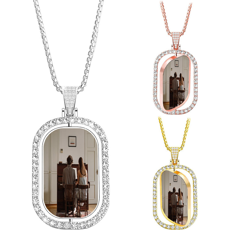 Personalized Photo Projection Necklace: Custom Engraved Pendant