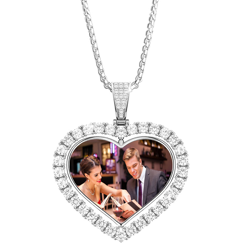 Heart Locket Necklace, Silver Plating With Heart Mother Of Pearl For Women