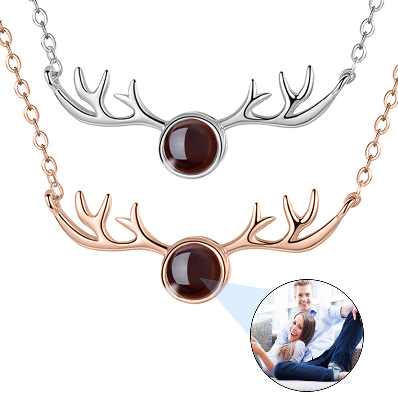 PERIMADE Horseshoe Photo Projection Necklace ? Custom Picture Inside Pendant ? Minimalist Pet Memorial Jewelry ? Trendy Best Friend Gift