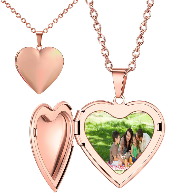 Custom Photo Necklace ¨C Personalized Picture Pendant with Engraving | Memorial Jewelry Gift for Women or Men | -Plated Keepsake