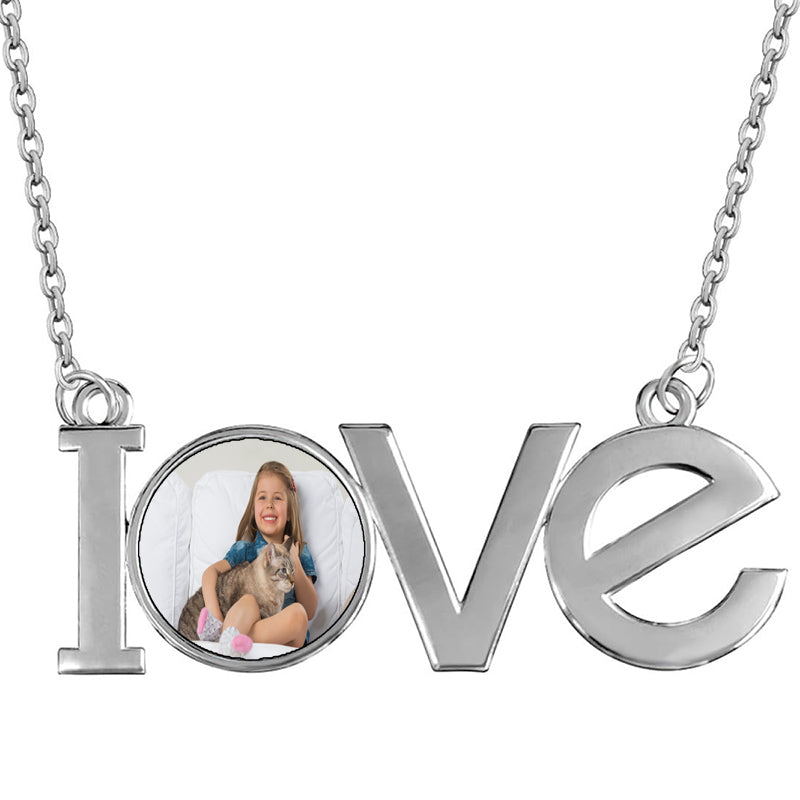 Sterling Silver Moon Necklace with I Love You in 100 Languages Projection/Personalize Photo Projection Pendant Jewelry Gifts for Wife Mom Adults