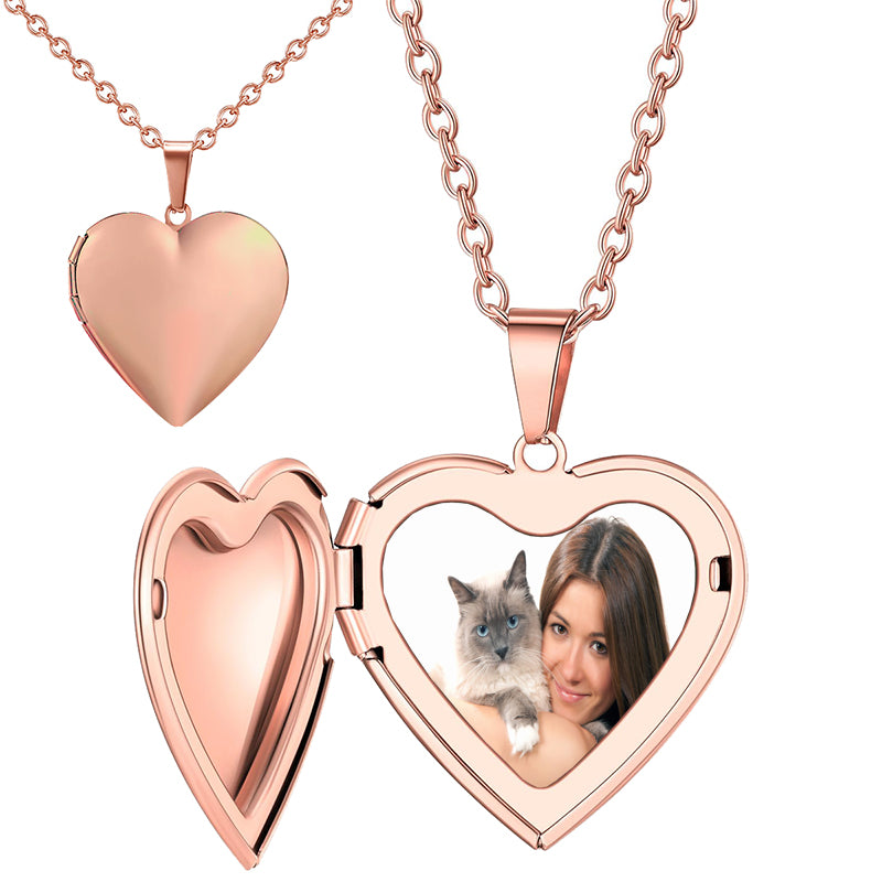 PERIMADE Heart Photo Projection Necklace ? Personalized Picture Inside Pendant ? Sterling Silver Wedding Jewelry ? Trendy Best Friend Gift