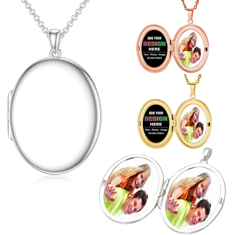Personalized Photo Locket Necklace - Customized with your Photo, up to 3 - Bronze, Silver, Rose , Gunmetal - Round Custom Photo Locket