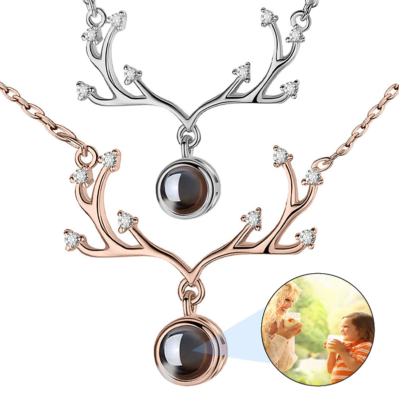 PERIMADE Custom Photo Projection Necklace ? Personalized Picture Wedding Pendant ? Sterling Silver Friendship Jewelry ? Best Friend Gift