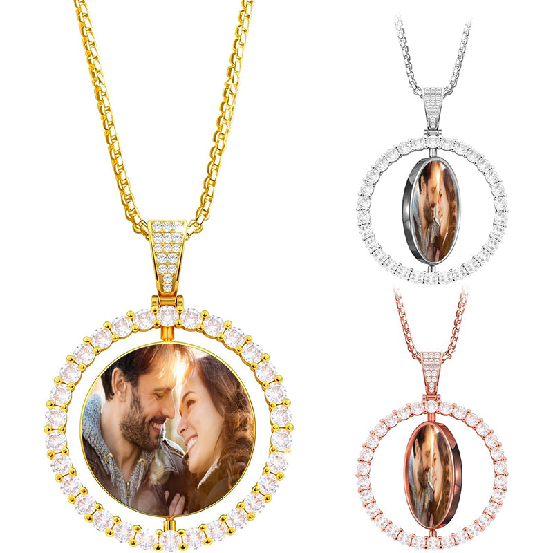 Photo Projection Necklace with Birthstone, Custom Picture Necklace, Memorial Photo Birthstone Necklace, Best Friend Gifts, Gifts for Mom