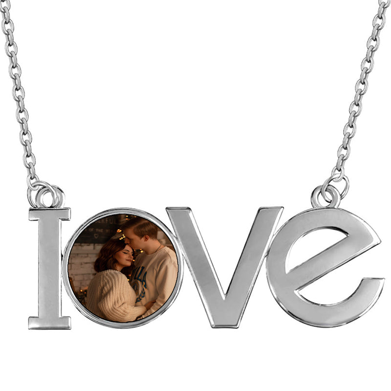 Custom Photo Pendant Necklace, Heart Photo Necklace, Custom Picture Necklace, Custom Photo Necklace Christmas, Photo Heart Pendant