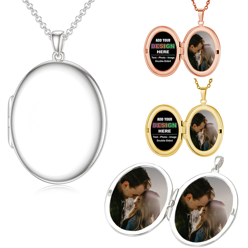 Iced Out Custom Photo Necklace, Large Round Medallion Picture Pendant,Memory Jewelry,Free Engrave