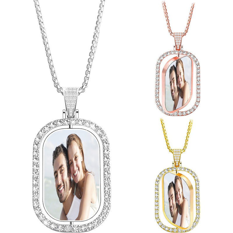 Projection Photo Necklace, Silver Bubble Jewellery for Women, Personalised Memorial Photo Gift, Best Friend Gift, Birthday Gift for Her