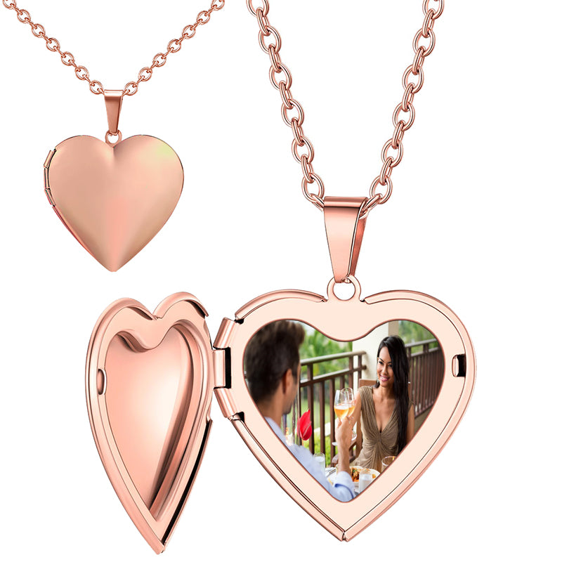 Silver Heart Locket Photo Necklace, Personalized Handmade Vintage Engraved Pendant, Romantic Keepsake Medallion Jewelry