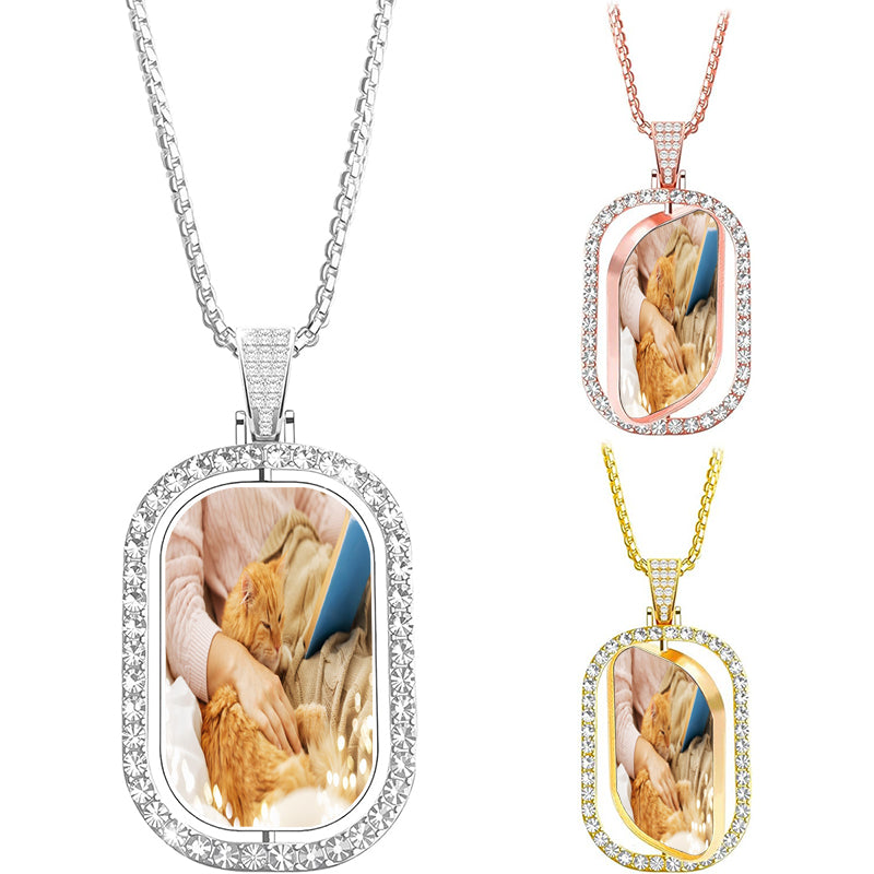 Personalized Photo Locket Necklace: Engraved Portrait Memorial Gift