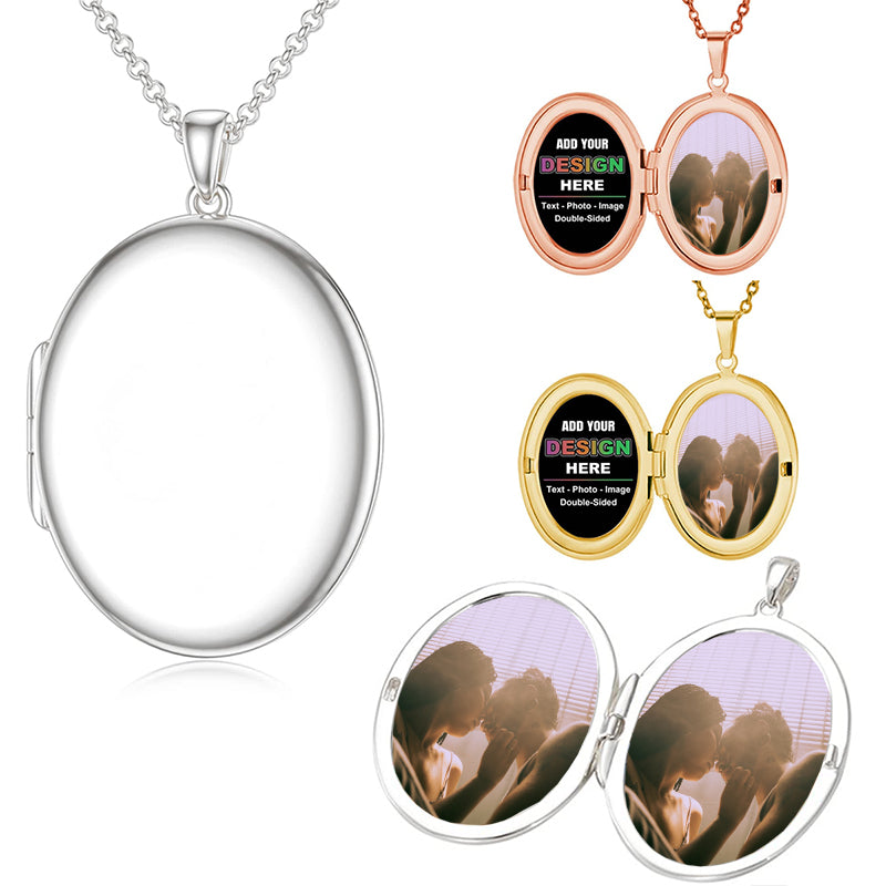 Combined Birth Flower Photo Locket Necklace, Unique Round Circle Photo Pendant for Women, Sentimental Keepsake Gift for Mom Grandma