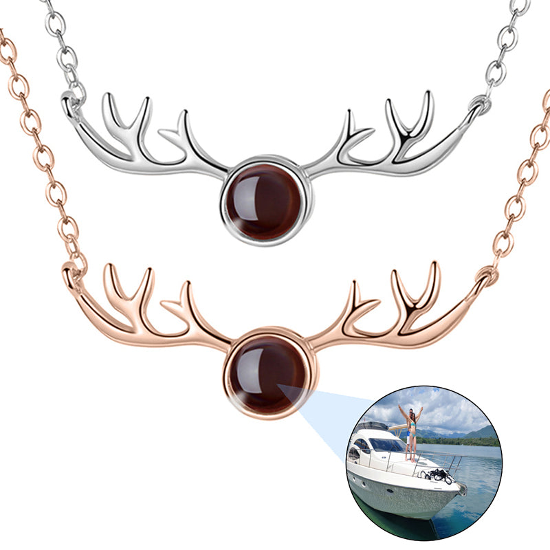 Custom Photo Projection Necklace, Birthstone Necklace, Picture Necklace, Wings Necklace, Memorial Photo Necklace, Mothers DayGift for Her