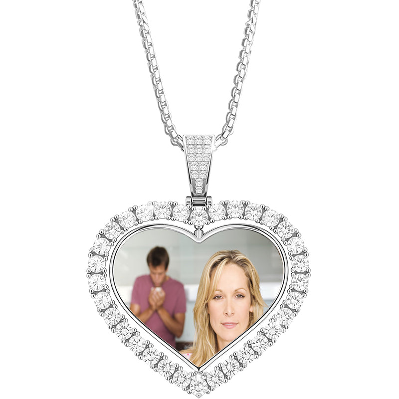 Monogram Dainty Heart Locket, Minimalist Personalized Gifts, Engravable Photo Necklace, Silver, Filled, Solid