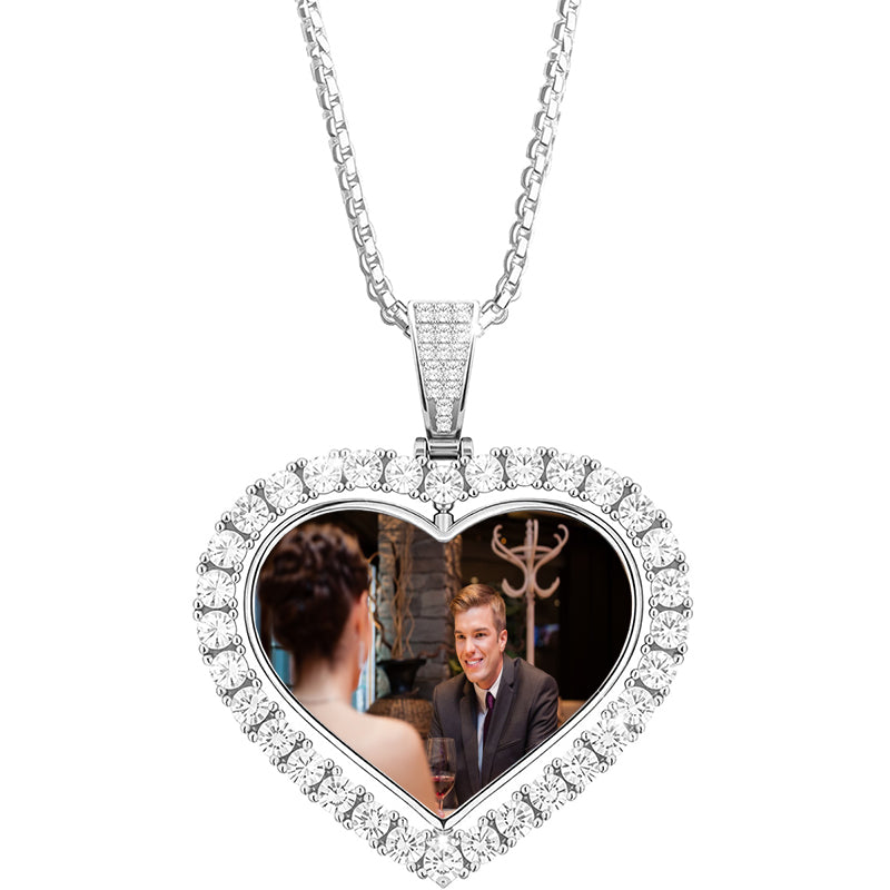 Jewelry To My Wife Necklace, Personalized Necklace Engraved Name jewelry, Custom Projection Photo Birthstone Heart Necklaces for Women, for Valentine's Day Anniversary