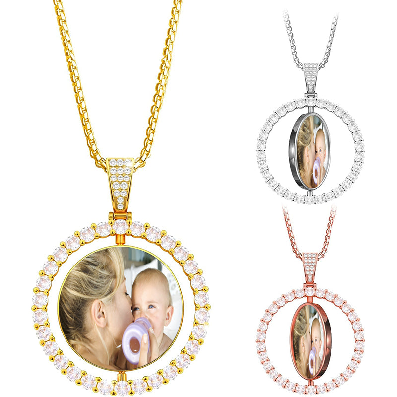 Customized Bar Necklace ¨C Personalized Stainless Steel Necklace 4-Sided Cuboid Pendant for Couples, Valentine¡¯s Day Gift for Him/Her