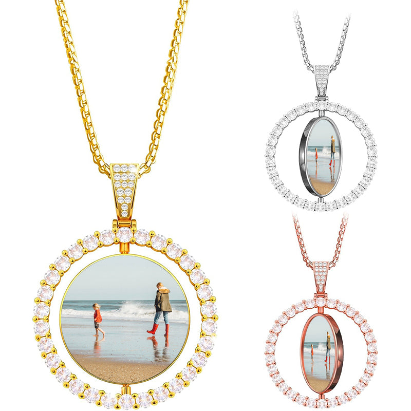 Two Tone Personalized Name Plate Necklace - Style 9 - Customize Any Name