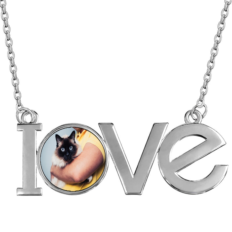 Personalized Butterfly Heart Projection Necklace with Photo, Celtic Knot Jewelry Memorial Pendant Gifts for Girlfriend/Women Birthday