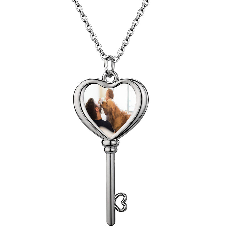 Handmade 925 Sterling Silver Custom Photo Pendant Necklace | Remembrance Personalized Picture Necklace Gift | Icy Locket Photo Necklace