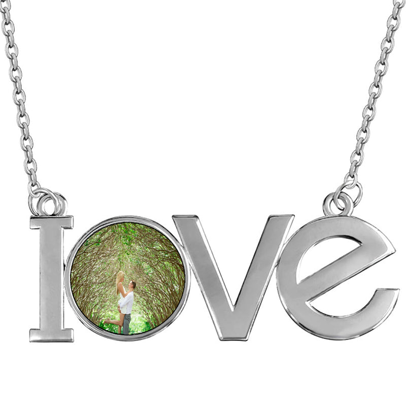 Heart Locket Jewelry Necklace Sign Lovers for Her Woman I Love You Pendant Heart Picture Locket Personalized Waterproof Christmas Gift