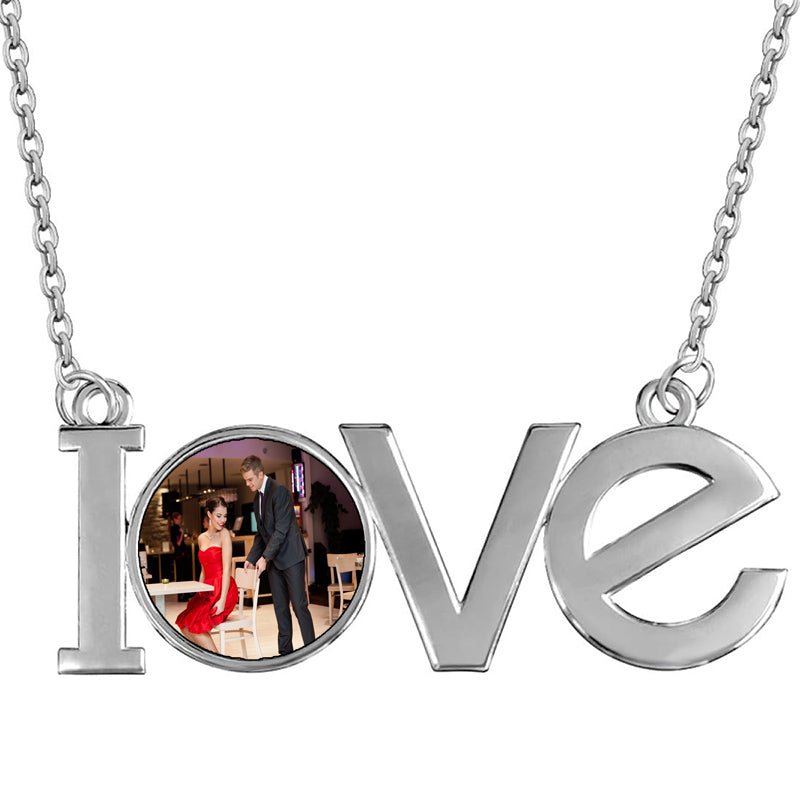 Solid Photo Engraved Necklace: Personalized Memorial Gift