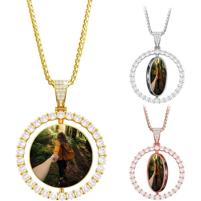 Custom Necklace Picture Necklace Memory Pendant with Chain Personalized Photo Pendant Gifts for Him Gifts for Her Hip Hop Jewelry