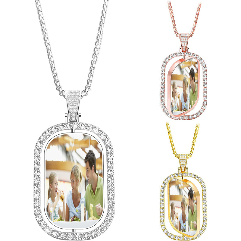 Photo Necklace With Picture Inside£¬Custom Photo Projection Pendant Necklaces With Customized Picture Text, Memorial Memory Necklaces For Loss Loved Ones