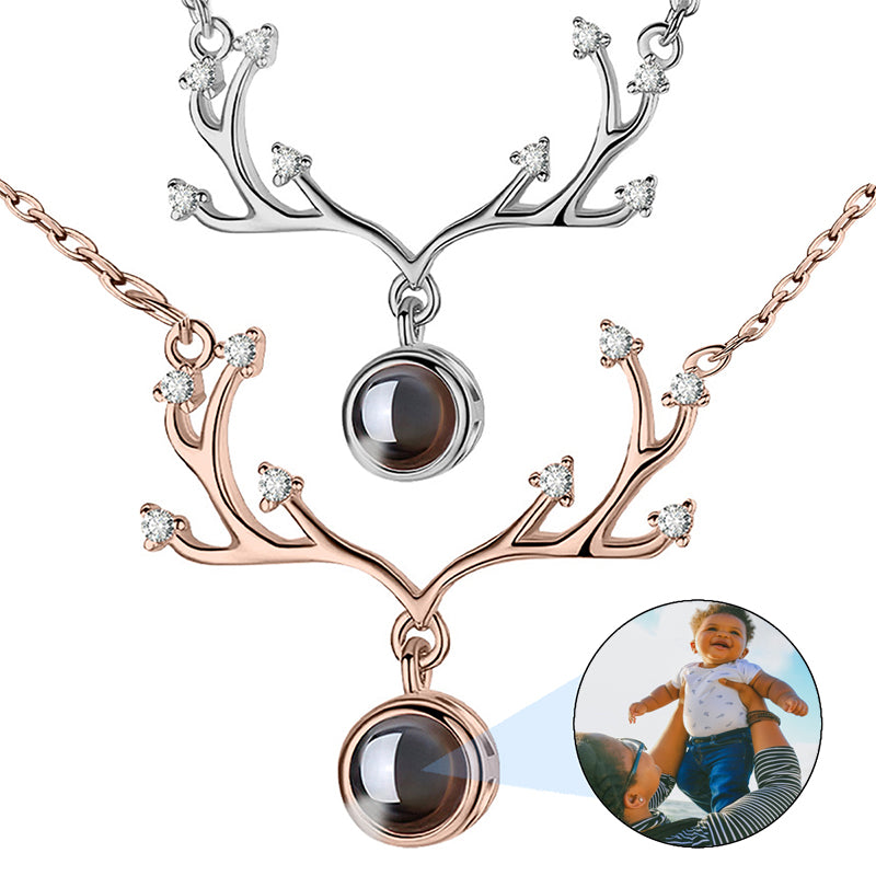 Snowflake Photo Necklace ? Photo Projection Necklace ? Picture Inside Necklace ? Custom Photo Necklace ? Memorial Jewelry ? Gift For Her