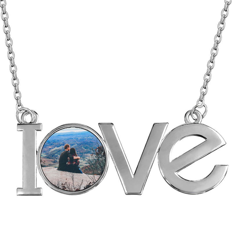 Custom Photo Heart Memorial Necklace
