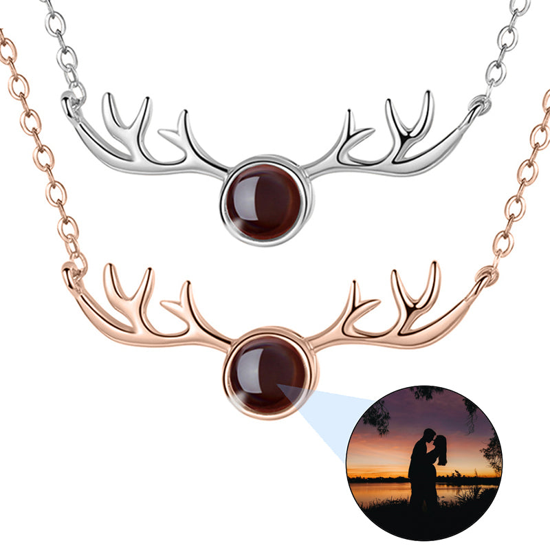 Angle Wing Photo Projection Necklace, Personalized Photo Necklace, Memorial Photo Pendant, Gift for Her, Mom Necklace, Valentine Day Gift