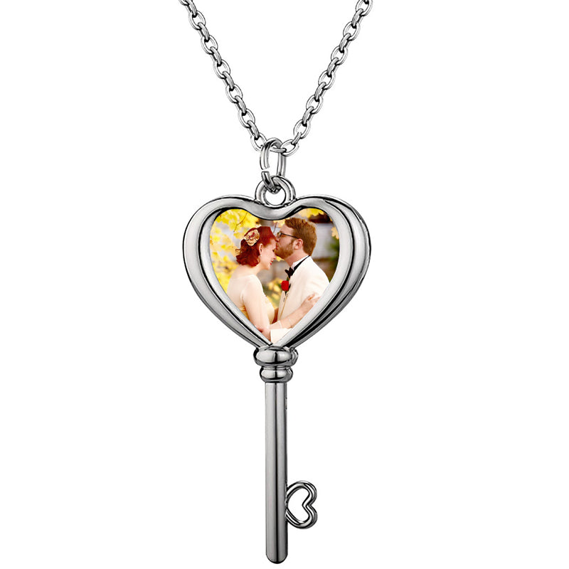 Filled Photo Locket Necklace: Personalized Round Pendant