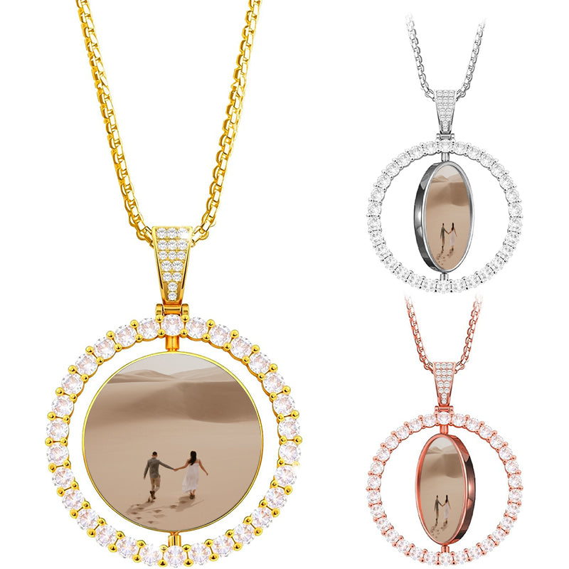 Personalized Photo Pendant Necklace: Engraved Keepsake Jewelry