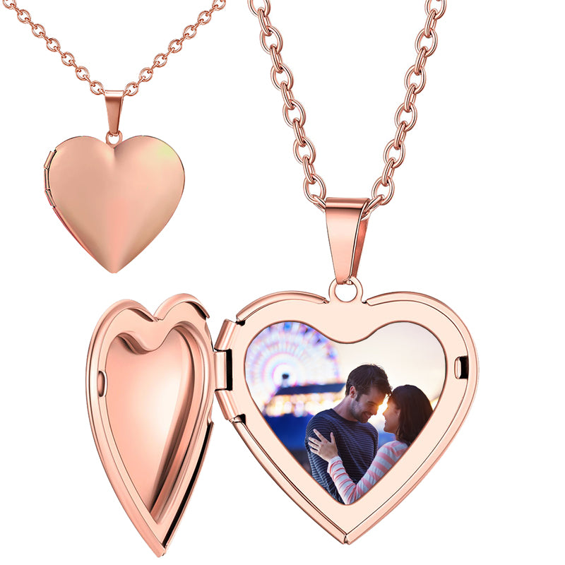 Engraved Heart Necklace ? Sideways Heart Necklace ? Double Heart Necklace ? Couples Necklace for Valentine Gift ?