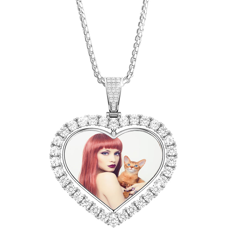 Custom Angel Wings Photo Spinner Necklace: Personalized Memorial Jewelry