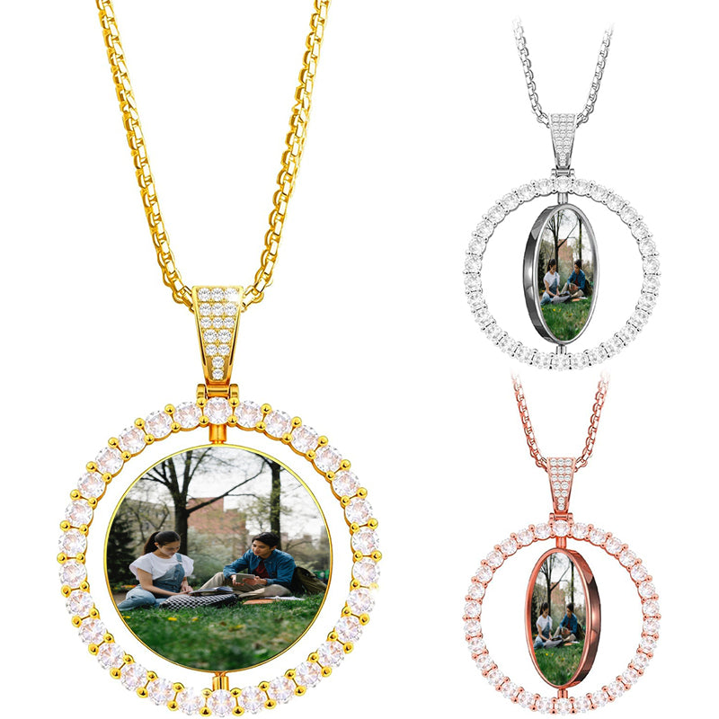 Personalized Custom Photo & Text Cremation Urn Necklace Heart Urn Necklace for Ashes Cremation Keepsake Jewelry Stainless Steel Memorial Pendant Necklace Black&Silver