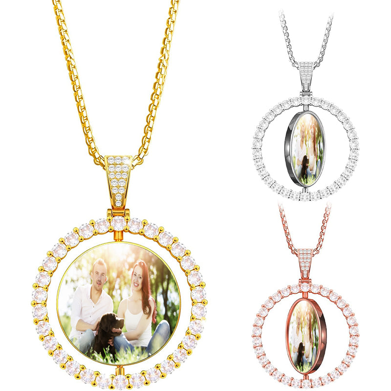 Personalized Picture Necklace for Boyfriend, Memorial Photo Pendant Necklace For Men, Personalized Gifts For Him, Custom Valentines Gifts