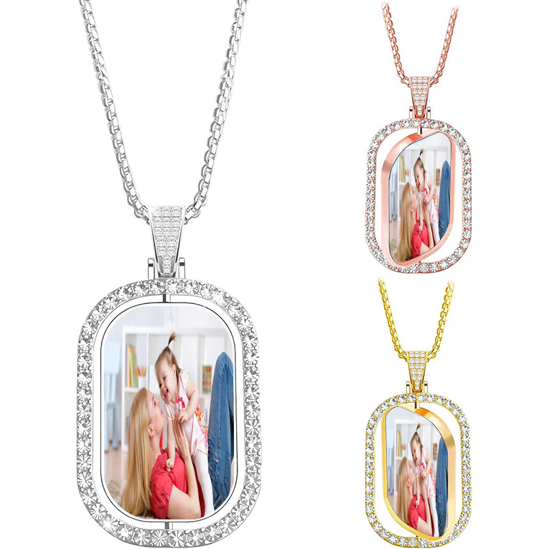 Moon Projection Necklace, Personalized Picture Necklace, Memorial Photo Gift, Gift for Mother, Custom Wedding Necklace, Valentine Day Gift