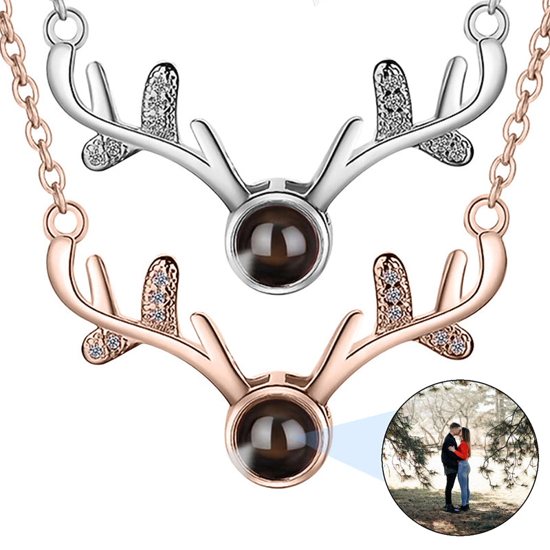 Ring Holder Projection Photo Necklace in / Silver / Rose , Personalized Photo Necklace Sterling Silver Custom Girlfriend Choker