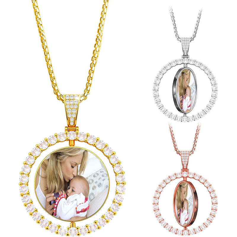 Personalized Photo Necklace, Personalized Jewelry, Portrait Necklace, Photo Engraving Necklace, Sterling Silver, Memorial Jewelry, EFN-163