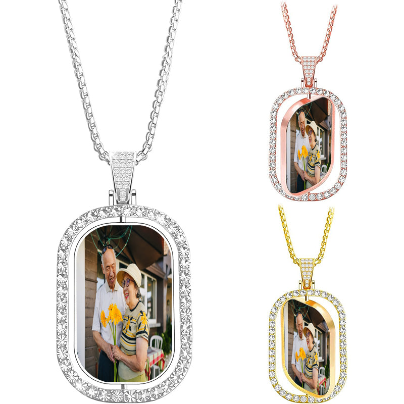This Christmas Heaven Sent You A Hug, Custom Memorial Photo Necklace, Your Own Picture Memory Charm With Optional Engraving