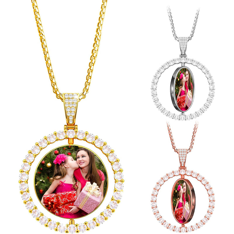 Photo Projection Necklace, Pet Photo Pendant Personalized Necklace, Pet Memorial Gift, Pet lover Gift, Christmas Gifts