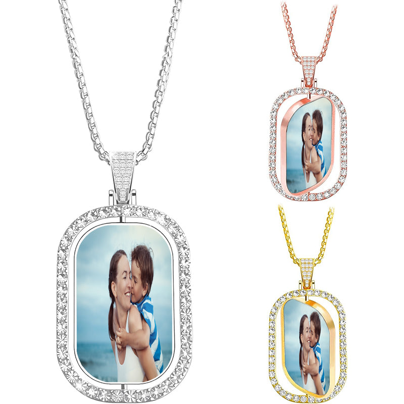 Custom Pet Photo Necklace, Paw Photo Projection Necklace, Projection Photo Necklace, Pet lover Gift, Dog Paw Projection Necklace