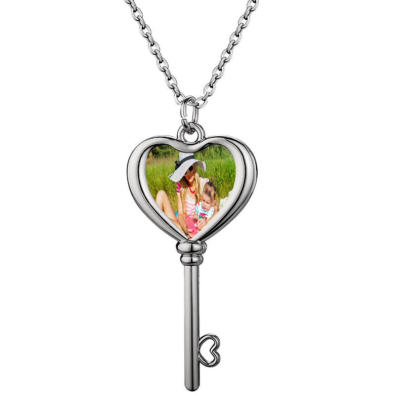 Personalized Photo Projection Necklace,Geometric Interlocking Triangle Square Necklace,Mens Necklace,Gift For Him,Birthday Gifts,Couple gift